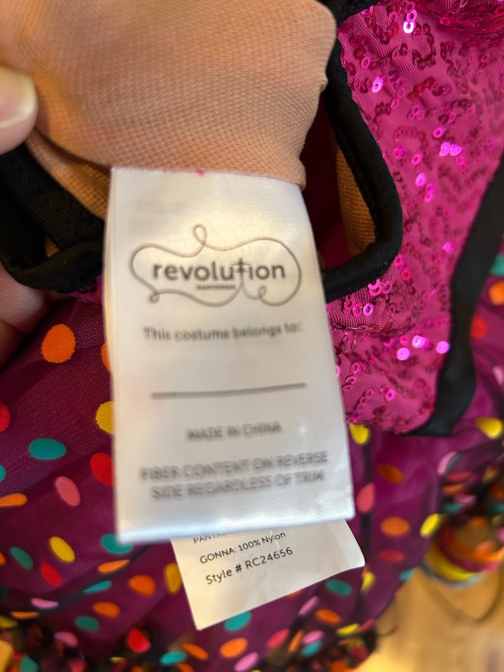 Revolution Hot Pink Sequin Polka Dot Performance Tutu Dance Dress - Size SC - Picture 13 of 14